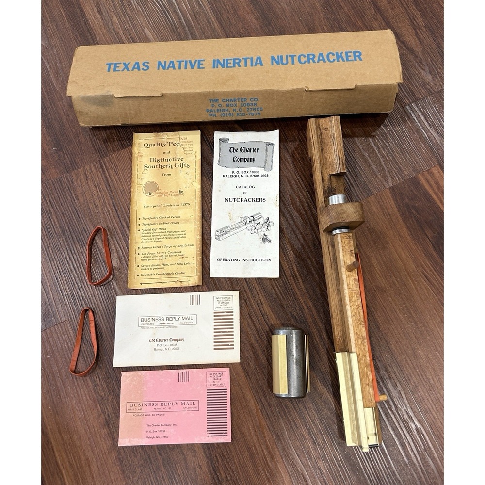1978 Vintage Texas Native Inertia Nutcracker With Box & Instructions Manual